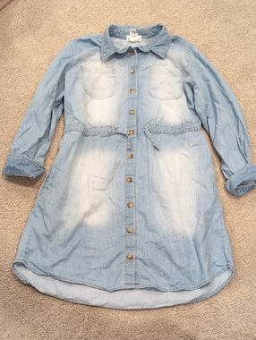 Mia Chica Faded Light Blue Denim Dress